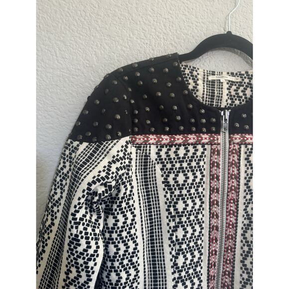 TulaRosa Studded Embroidered Front Zip Womens Small Jacket Art To Wear #6417 - Picture 5 of 16